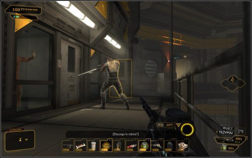 Problem w tym, że na wszystkich piętrach hali więziennej pojawili się uzbrojeni po zęby ludzie Burkea - Wybory - Wariant pokojowy | Deus Ex Bunt Ludzkości - Deus Ex: Bunt Ludzkości - Directors Cut - poradnik do gry