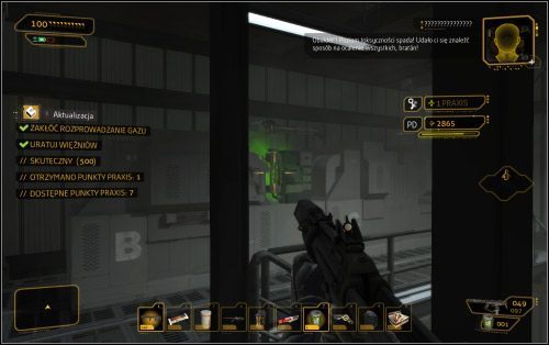 Aby tak się stało poszukaj kanału wentylacyjnego (N na mapie) zakrytego ciężką skrzynią - Wybory - Wariant pokojowy | Deus Ex Bunt Ludzkości - Deus Ex: Bunt Ludzkości - Directors Cut - poradnik do gry