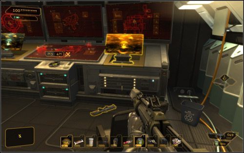 Teraz pozostanie Ci już tylko udanie się do głównego komputera (2 na mapie; na górze) i wyłączenie blokady, dokładnie tak jak podpowiada haker - Wybory - Wariant pokojowy | Deus Ex Bunt Ludzkości - Deus Ex: Bunt Ludzkości - Directors Cut - poradnik do gry