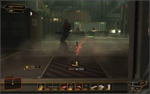 W drugim doku snajperów już nie ma, ale postrach sieje za to najemnik w cieżkiej zbroi i pokaźnym karabinem maszynowym - Wariant agresywny | Deus Ex Bunt Ludzkości - Deus Ex: Bunt Ludzkości - Directors Cut - poradnik do gry