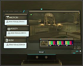 Znajdziesz się teraz w głównym pomieszczeniu ochrony, w którym odnajdziesz między innymi dwa terminale komputerowe - (2) Wyłączenie urządzenia zakłócającego | Deus Ex Bunt Ludzkości - Deus Ex: Bunt Ludzkości - Directors Cut - poradnik do gry