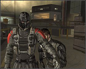 Skorzystaj z jedynego możliwego wyjścia z pomieszczenia kontrolnego #1 - (11) Dotarcie do promu Leo | Deus Ex Bunt Ludzkości - Deus Ex: Bunt Ludzkości - Directors Cut - poradnik do gry