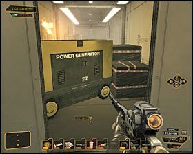 Jeżeli nie jesteś w stanie przesunąć ciężkich skrzyń, to wróć się nieco na wschód i odszukaj przejście do północnej serwerowni - (6) Wariant agresywny - Dotarcie do kryjówki Williama Taggarta - Deus Ex: Bunt Ludzkości - Directors Cut - poradnik do gry