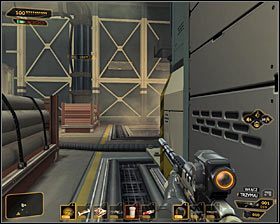 Zatrzymaj się po przejściu przez pierwszy tunel i zaczekaj aż oszalały pracownik stojący na wschód od Ciebie odwróci się w przeciwną stronę #1 - (7) Wariant pokojowy - Dotarcie do kryjówki Dawida Sarifa | Bunt Ludzkości - Deus Ex: Bunt Ludzkości - Directors Cut - poradnik do gry