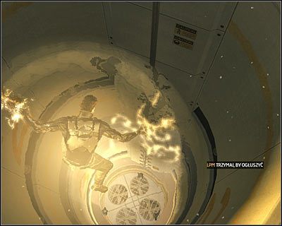 W celu zagwarantowania sobie pomyślnego wylądowania na dole (będzie to poziom -3) musisz oczywiście dysponować ulepszeniem System lądowania Ikar (powyższy screen) - (7) Wariant agresywny - Dotarcie do kryjówki Dawida Sarifa | Bunt Ludzkości - Deus Ex: Bunt Ludzkości - Directors Cut - poradnik do gry