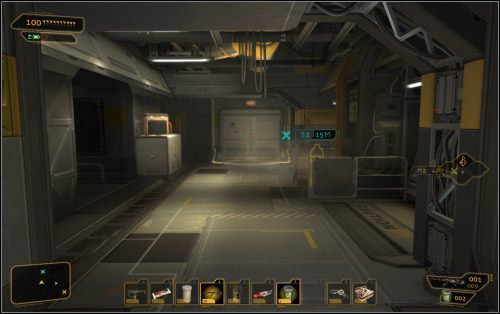 Niebieski znacznik nakieruje Cię na nieochranianą przez nikogo windę (1 na mapie) - Szukanie złomu dla Quinna | Questy poboczne | Deus Ex Bunt Ludzkości - Deus Ex: Bunt Ludzkości - Directors Cut - poradnik do gry