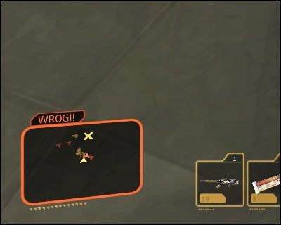 Opis działania i uwagi: Bezużyteczne ulepszenie, którego jedyną funkcją jest wyświetlanie na radarze (powyższy screen) ikonki pokazującej gdzie przeciwnicy szukają głównego bohatera - Omówienie ulepszeń | Deus Ex Bunt Ludzkości - Deus Ex: Bunt Ludzkości - Directors Cut - poradnik do gry