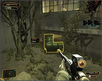 Możesz już skupić się wyłącznie na odnalezieniu składziku broni i już teraz zauważysz główną zaletę skorzystania z kanałów - Płaszcz i szpada (07-13) | Deus Ex Bunt Ludzkości - Deus Ex: Bunt Ludzkości - Directors Cut - poradnik do gry