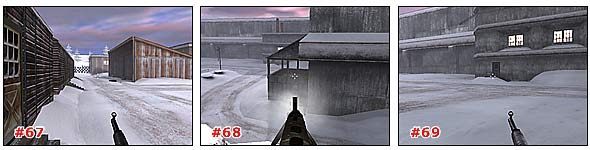 Uważając na ewentualne niedobitki idź wzdłuż drogi do miejsca, z którego zauważysz wejście do wielkiego budynku [#69] - Misja 2: Część 1 | Medal of Honor Allied Assault - Medal of Honor: Allied Assault - poradnik do gry