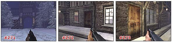 Na ulicy zauważysz żołnierza, jednak będzie najlepiej, jeśli go po prostu zostawisz w spokoju i wejdziesz w drzwi po lewej [#273] - Misja 6: Część 3 | Medal of Honor Allied Assault - Medal of Honor: Allied Assault - poradnik do gry