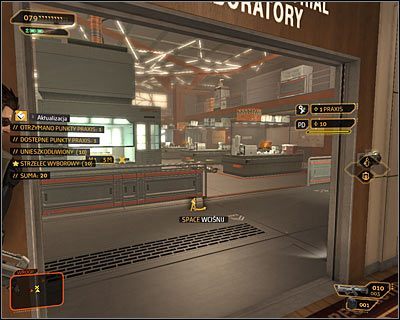 Po znalezieniu się w głównym laboratorium koniecznie ustaw się za dobrą zasłoną, bo możesz tu zostać ostrzelany - (7) wariant agresywny- Przeprawa przez laboratoria - Poszukiwanie dowodu - Deus Ex Bunt Ludzkości - poradnik akt II - Hengsha