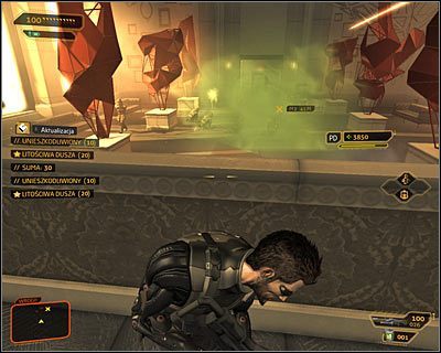 Przed Tobą najtrudniejsza część przeprawy, a mianowicie zajęcie się przeciwnikami obecnymi w głównej sali - (4) wariant pokojowy- Wydostanie się z apartamentu - Wejście do smoczego legowiska - Deus Ex Bunt Ludzkości - poradnik akt II - Hengsha