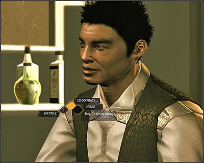 Zainicjuj rozmowę z barmanem i zdecyduj się na zdanie mu raportu z misji - Kredyt w barze (4-6) - Questy poboczne - Deus Ex Bunt Ludzkości - poradnik akt II - Hengsha