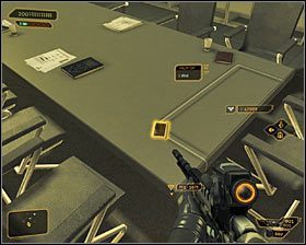 Centralne pomieszczenie na poziomie 3 to sala konferencyjna #1 - (7) Wariant pokojowy- Dotarcie do klatki schodowej - Twarzą w twarz z Elizą Cassan - Deus Ex Bunt Ludzkości - poradnik akt III - Kanada, Detroit 2