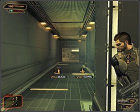 Jeżeli zależy Ci na szybkim dotarciu do celu wędrówki, to dobrze byłoby wybrać korytarz prowadzący na południe #1 - (7) Wariant agresywny- Dotarcie do klatki schodowej - Twarzą w twarz z Elizą Cassan - Deus Ex Bunt Ludzkości - poradnik akt III - Kanada, Detroit 2