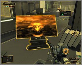 Jeżeli chodzi o pozostałą część dużego pomieszczenia biurowego, warto tu oczywiście pozaglądać do szuflad (odnajdziesz m - (9) Wariant pokojowy- Dotarcie do pokoju 802-11 - Twarzą w twarz z Elizą Cassan - Deus Ex Bunt Ludzkości - poradnik akt III - Kanada, Detroit 2