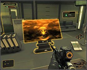 Po znalezieniu się w dolnym biurze warto przede wszystkim zajrzeć do szafek, odnajdując między innymi upgrade broni #1 - (9) Wariant pokojowy- Dotarcie do pokoju 802-11 - Twarzą w twarz z Elizą Cassan - Deus Ex Bunt Ludzkości - poradnik akt III - Kanada, Detroit 2