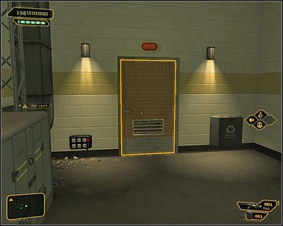 Zejdź na najniższy pierwszy poziom i skręć w lewo - (5) Wariant agresywny- Wyjście z Centrum Kongresowego - W pogoni za Izajaszem Sandovalem - Deus Ex Bunt Ludzkości - poradnik akt III - Kanada, Detroit 2