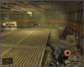 Przed opuszczeniem tej okolicy dobrze byłoby zburzyć jedną ze ścian (wymagane ulepszenie Przebijanie ścian) #1, odnajdując niewielką skrytkę - (8) Przeprawa przez kanały - W pogoni za Izajaszem Sandovalem - Deus Ex Bunt Ludzkości - poradnik akt III - Kanada, Detroit 2