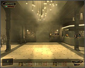 Zgodnie z otrzymanymi instrukcjami musisz powrócić na lądowisko na dachu budynku Chirona, tak więc udaj się na zachód #1 - (10) Powrót na lądowisko - W pogoni za Izajaszem Sandovalem - Deus Ex Bunt Ludzkości - poradnik akt III - Kanada, Detroit 2