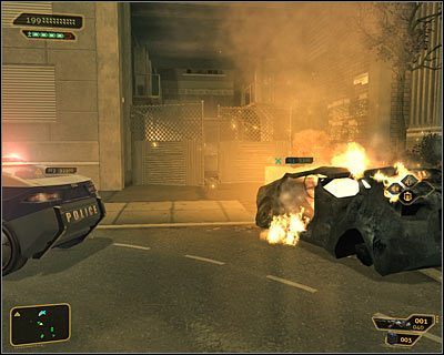 Do skrytki możesz też dotrzeć od strony posterunku policji - Zapomniane znajomości (4-8) - Questy poboczne - Deus Ex Bunt Ludzkości - poradnik akt III - Kanada, Detroit 2