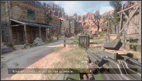 Po teście broni uzbrajamy się przy pobliskich skrzyniach [1] i ruszamy do wyznaczonego celu, aby dołączyć do partnerów i ruszyć na 