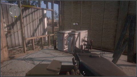 Przedmiot specjalny #6 - zanim wyjdziemy na zewnątrz z drugiego budynku (do miejsca, gdzie trzeba skorzystać z ognia zaporowego), rozglądamy się za kolejnymi maszynami - Na budowie - Rozdział 10 - Call of Juarez: The Cartel - Eddie Guerra - poradnik do gry