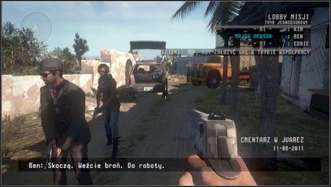 Zabieramy broń i startujemy misję podchodząc do bramy - W drodze na cmentarz - Rozdział 13 - Call of Juarez: The Cartel - Eddie Guerra - poradnik do gry