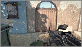 Przebiegamy szeroką ulicą [1] i wchodzimy boczną furtką na targowisko - Ukryta okazja - Rozdział 14 - Call of Juarez: The Cartel - Eddie Guerra - poradnik do gry