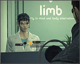 Po dotarciu do kliniki LIMB udaj się do głównego pomieszczenia i podejdź do lewego okienka #1 celem zainicjowania rozmowy z Huang Ling - (3) Wymiana bioprocesora w klinice LIMB - Znajdź nadajnik Wasyla Szewczenki - Deus Ex Bunt Ludzkości - poradnik akt IV - Hengsha 2, Singapur, Panchaja, zakończenia