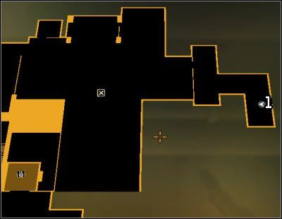 Oznaczenia na mapie: 1 - Miejsce rozpoczęcia eksploracji kryjówki Żniwiarzy na poziomie -2 - (5) Wariant agresywny- Przejście przez kryjówkę Żniwiarzy - Znajdź nadajnik Wasyla Szewczenki - Deus Ex Bunt Ludzkości - poradnik akt IV - Hengsha 2, Singapur, Panchaja, zakończenia