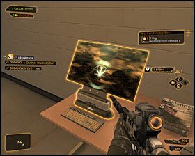 Ostrożnie wejdź teraz do środka i zajmij się ogłuszeniem przeciwnika siedzącego przy komputerze #1 - (6) Wariant pokojowy- Dotarcie do biura administratora Wanga - Rejs na gapę - Deus Ex Bunt Ludzkości - poradnik akt IV - Hengsha 2, Singapur, Panchaja, zakończenia