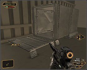 Jeżeli nie chcesz zużywać granatu EMP na zniszczenie wieżyczki obronnej, to rozejrzyj się po lewej stronie za drabinką #1 - (6) Wariant agresywny- Dotarcie do biura administratora Wanga - Rejs na gapę - Deus Ex Bunt Ludzkości - poradnik akt IV - Hengsha 2, Singapur, Panchaja, zakończenia