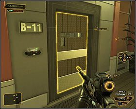 Następne w kolejności jest pomieszczenie B-12 #1 i tutejsze drzwi mają zamek elektroniczny trzeciego stopnia - (3) Wariant pokojowy- Odnalezienie Declana Faherty - Na ratunek Megan i jej zespołowi - Deus Ex Bunt Ludzkości - poradnik akt IV - Hengsha 2, Singapur, Panchaja, zakończenia