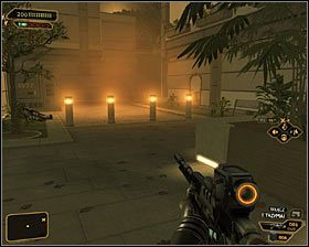 W celu dotarcia do miejsca wgrania wirusa musisz wyjść z aktualnie eksplorowanego budynku (zakładam, że jest to laboratorium Micro-Gen Lab), najlepiej tą samą drogą - (6) Wariant pokojowy- Wgranie wirusa do komputera ochrony - Na ratunek Megan i jej zespołowi - Deus Ex Bunt Ludzkości - poradnik akt IV - Hengsha 2, Singapur, Panchaja, zakończenia