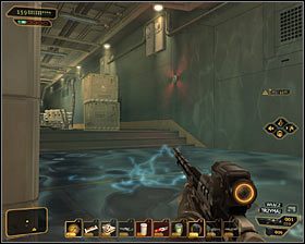 Jeżeli masz ulepszenie Tarcza EMP i nie chcesz dokładniej badać tej okolicy, to zignoruj szyb, w którym znajdowała się mina i kontynuuj przeprawę na wschód #1 - (1) Przedostanie się do wnętrza stacji - Wyłącz sygnał Darrowa - Deus Ex Bunt Ludzkości - poradnik akt IV - Hengsha 2, Singapur, Panchaja, zakończenia