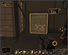 W południowo-wschodniej części hali na poziomie 1 znajduje się kilka pomieszczeń magazynowych i możesz do nich dotrzeć łamiąc zabezpieczenia zamków elektronicznych #1 lub korzystając z szybów wentylacyjnych #2 - (2) Dotarcie na szczyt wieży - Wyłącz sygnał Darrowa - Deus Ex Bunt Ludzkości - poradnik akt IV - Hengsha 2, Singapur, Panchaja, zakończenia