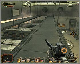 Musisz teraz dotrzeć do zachodniego wyjścia z pomieszczenia serwerowni #1 - (6) Wariant pokojowy- Dotarcie do kryjówki Williama Taggarta - Wyłącz sygnał Darrowa - Deus Ex Bunt Ludzkości - poradnik akt IV - Hengsha 2, Singapur, Panchaja, zakończenia