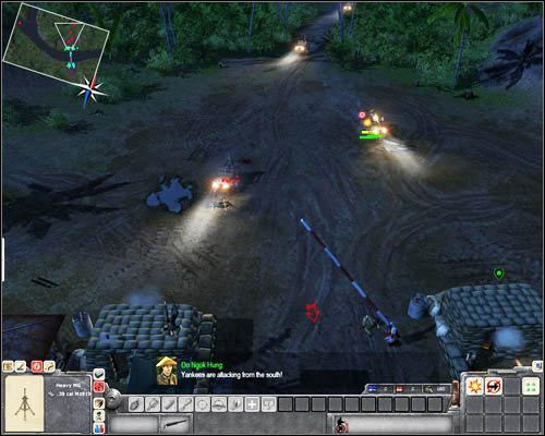 Otrzymasz po chwili komunikat o zbliżającej się łodzi patrolowej (możesz już przyspieszyć grę) - Misja 3- Battle on the River Mekong (2) | Wietnam | Men of War Wietnam - Men of War: Wietnam - poradnik do gry