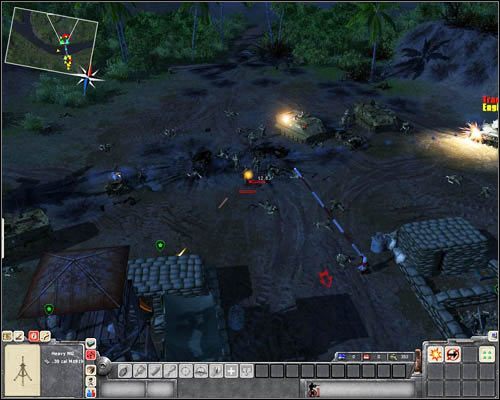 W końcu przeciwnik doszczętnie zniszczy posterunek w [9] i [10], a jego żołnierze będą próbować przedrzeć się do [11] i [12] - Misja 3- Battle on the River Mekong (2) | Wietnam | Men of War Wietnam - Men of War: Wietnam - poradnik do gry