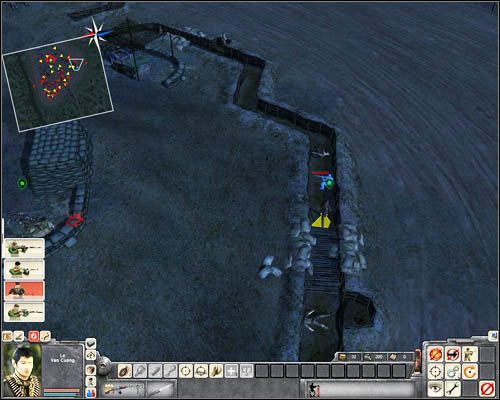 Niech twój drugi żołnierz ustawi się dokładnie w takiej pozycji, jaką pokazuje poniższy obrazek - Misja 5- Happy Tet Day (2) | Wietnam | Men of War Wietnam - Men of War: Wietnam - poradnik do gry