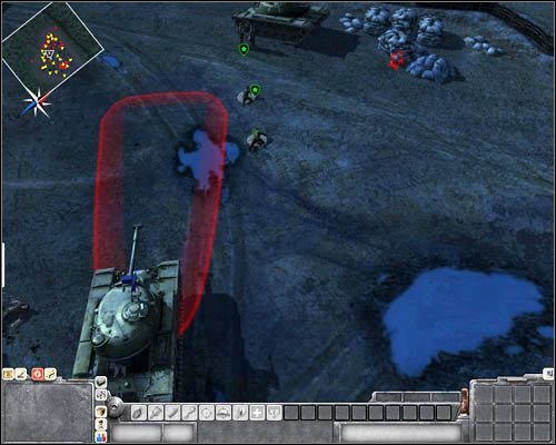 Bezproblemowo poradzisz sobie z czterema kolejnymi przeciwnikami w [27] i w [28] - pierwszego na wieży (koniecznie zapisz grę przed rzuceniem w niego nożem, nóż zaś zostaw na wieży - nie będzie ci już potrzebny, masz jeszcze trzy), kolejnych dwóch w okopach i ostatniego przy bramie - Misja 5- Happy Tet Day (2) | Wietnam | Men of War Wietnam - Men of War: Wietnam - poradnik do gry