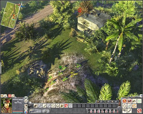 Przeczołgaj się za bunkier i rozdziel swoich ludzi - Misja 1- What A Job! (1) | USA | Men of War Wietnam - Men of War: Wietnam - poradnik do gry