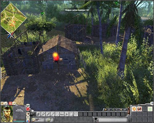 W [23] jest pierwszy schowek z bronią, lecz najpierw musisz załatwić czterech żołnierzy w [24] - Misja 1- What A Job! (2) | USA | Men of War Wietnam - Men of War: Wietnam - poradnik do gry