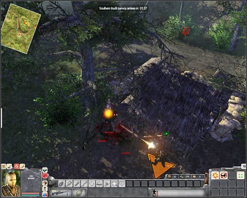 wtedy zaznacz snajpera w [2] i ukryj go za wrakiem jeepa - Misja 3- On the Trail of Uncle Ho (1) | USA | Men of War Wietnam - Men of War: Wietnam - poradnik do gry