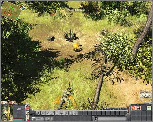 Zanim patrolujący strażnik wróci, szybko przeczołgaj się do [11] i poczekaj na niego w ukryciu - Misja 4- Die Hard Attack (1) | USA | Men of War Wietnam - Men of War: Wietnam - poradnik do gry