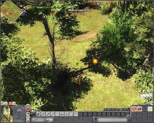 Zastrzel z daleka pojedynczego żołnierza w [14], a potem szybko pozbaw życia dwóch przy moździerzu - Misja 4- Die Hard Attack (1) | USA | Men of War Wietnam - Men of War: Wietnam - poradnik do gry