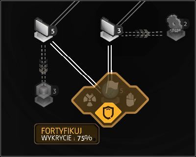 Opis działania i uwagi: Ulepszenie to jest dostępne od samego początku gry (nie licząc prologu gdy Jensen nie ma jeszcze wszczepów) i gwarantuje ono możliwość fortyfikacji węzłów podczas rozwiązywania mini-gier hakerskich - Omówienie ulepszeń (3) - Rozwój postaci - Deus Ex Bunt Ludzkości - encyklopedia - poradnik do gry