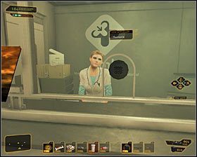 Podejdź do automatu blokującego przejście i odsuń go z pomocą ulepszenia Przesuwanie ciężkich przedmiotów #1 - Zestawy Praxis - Zestawienia - Deus Ex Bunt Ludzkości - encyklopedia - poradnik do gry