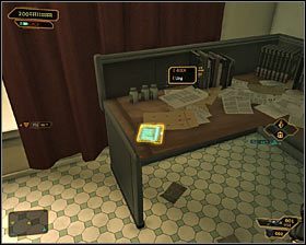 Po znalezieniu się na poziomie 2 udaj się do wejścia do jedynego apartamentu na tym piętrze #1 i złam zabezpieczenie zamka elektronicznego - Ebooki - Akt II - Zestawienia - Deus Ex Bunt Ludzkości - encyklopedia - poradnik do gry